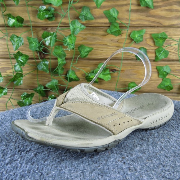 Columbia Women  Flip Flop Brown Leather Sz 6 Medium  Used 2025 - Picture 1 of 6
